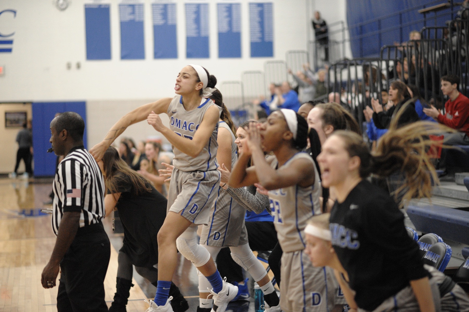 Team Bench reacts on huge play